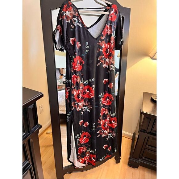 NEW Summer Maxi Dress Comfy Loose Pockets Beach Dress L - Picture 2 of 5